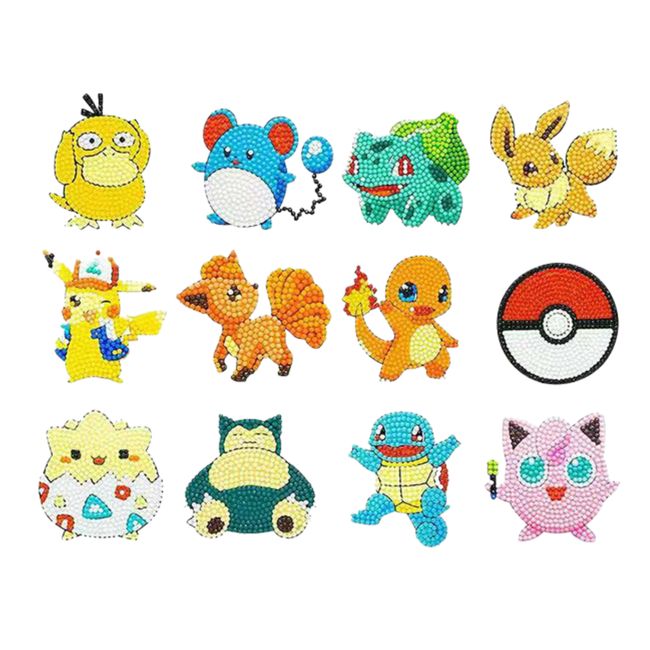 GENERICO - Kit Stickers pintura con diamantes - Mascotita amarilla II