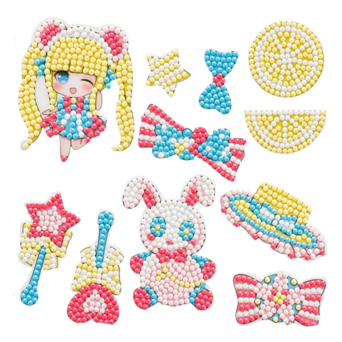 GENERICO - Kit Stickers pintura con diamantes - Anime