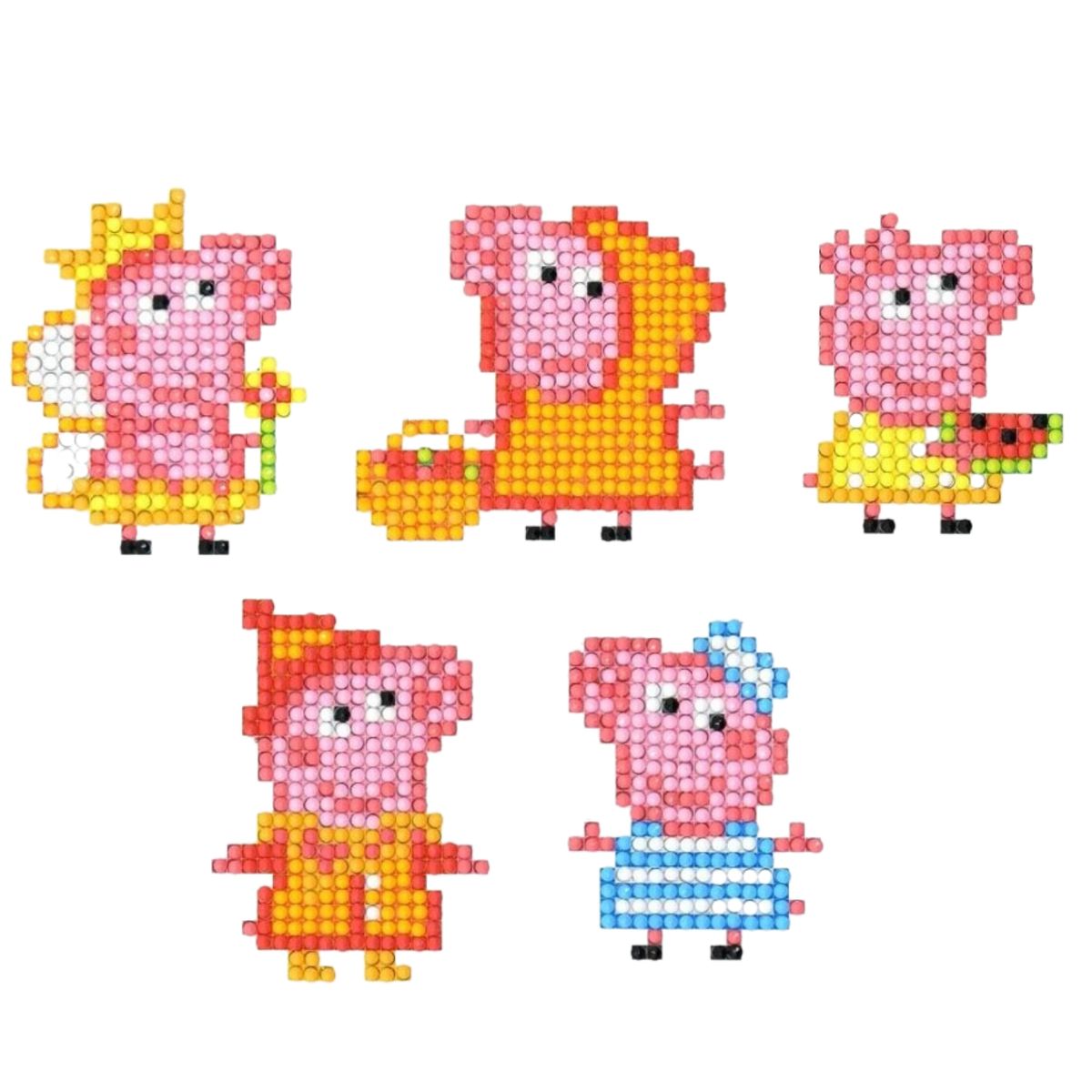 GENERICO - Kit Sticker pintura diamantes - Cerditos rosados