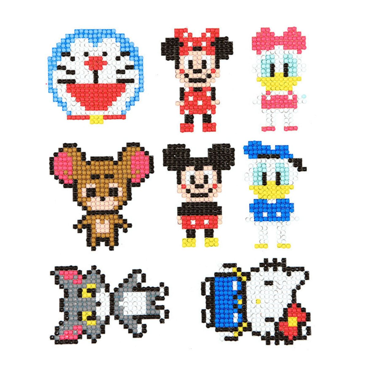 GENERICO - Kit Stickers pintura con diamantes -Ratoncito y gatita kitty