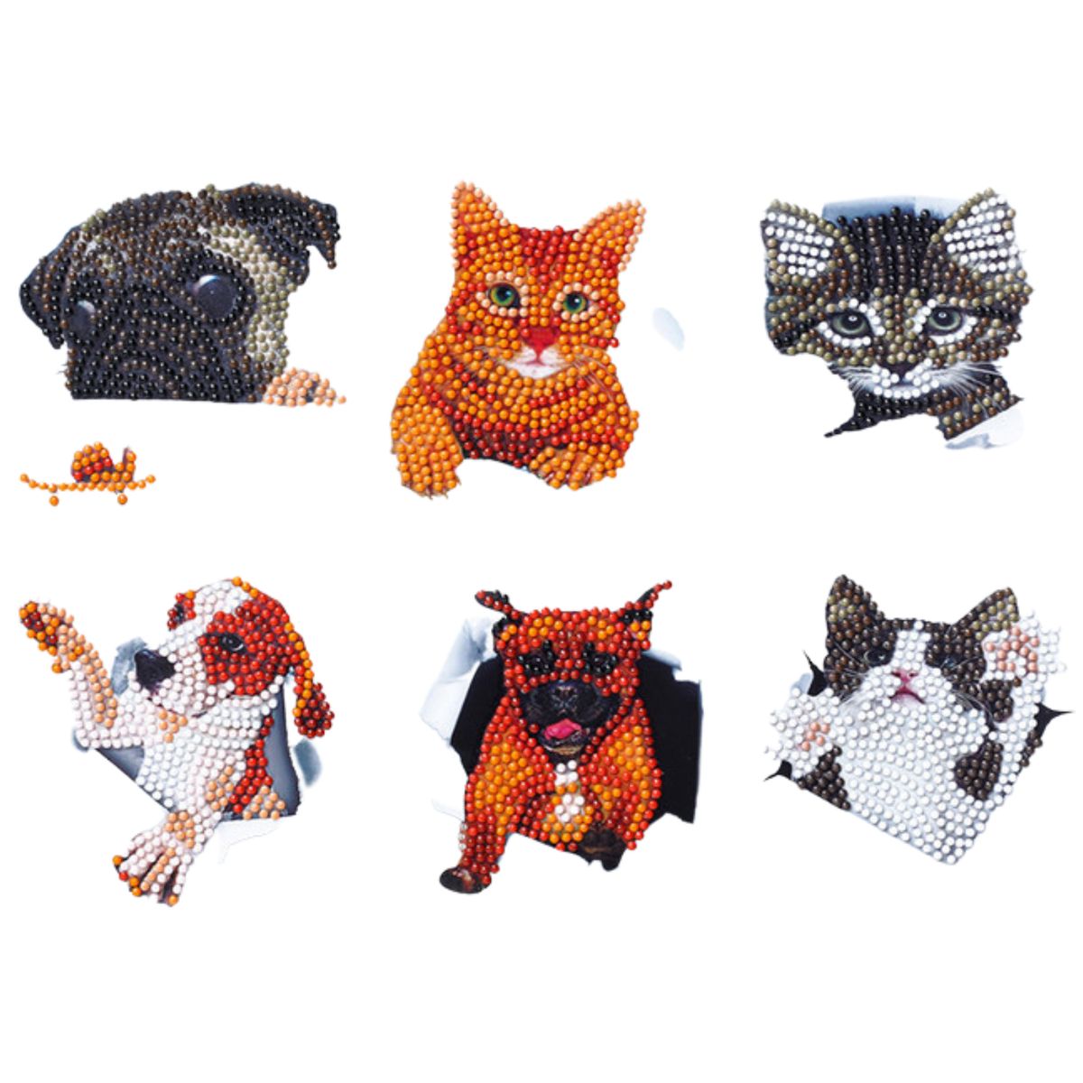 GENERICO - Kit Stickers pintura con diamantes -  Gatitos