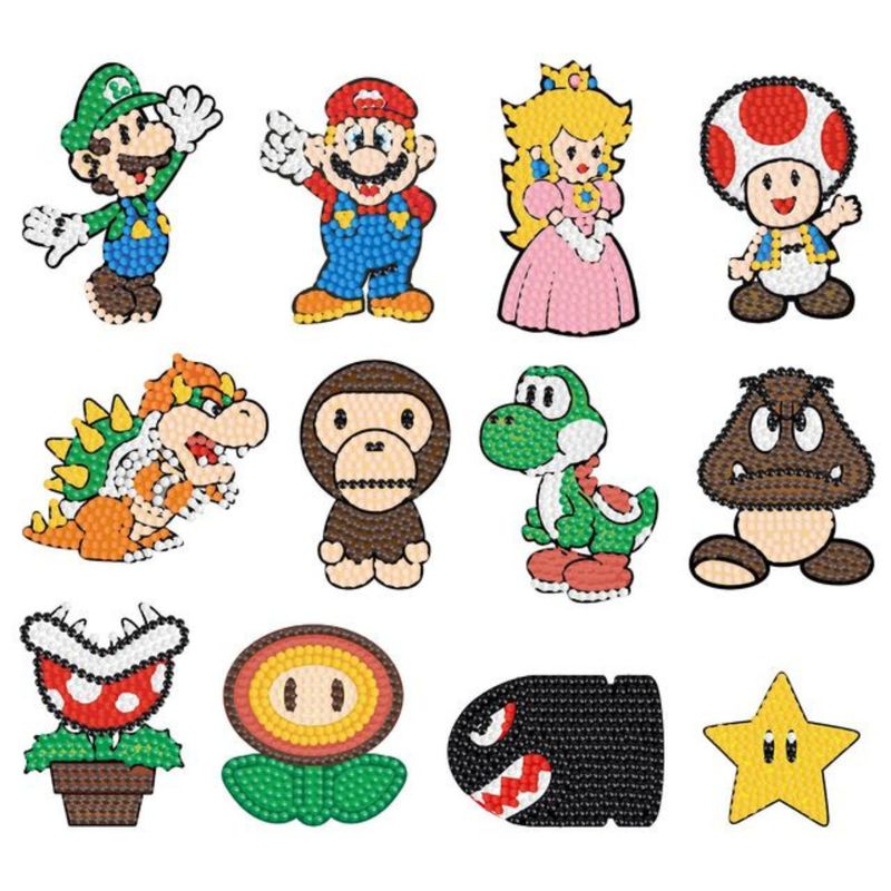 GENERICO - Kit Stickers pintura con diamantes - Mundo Hongos