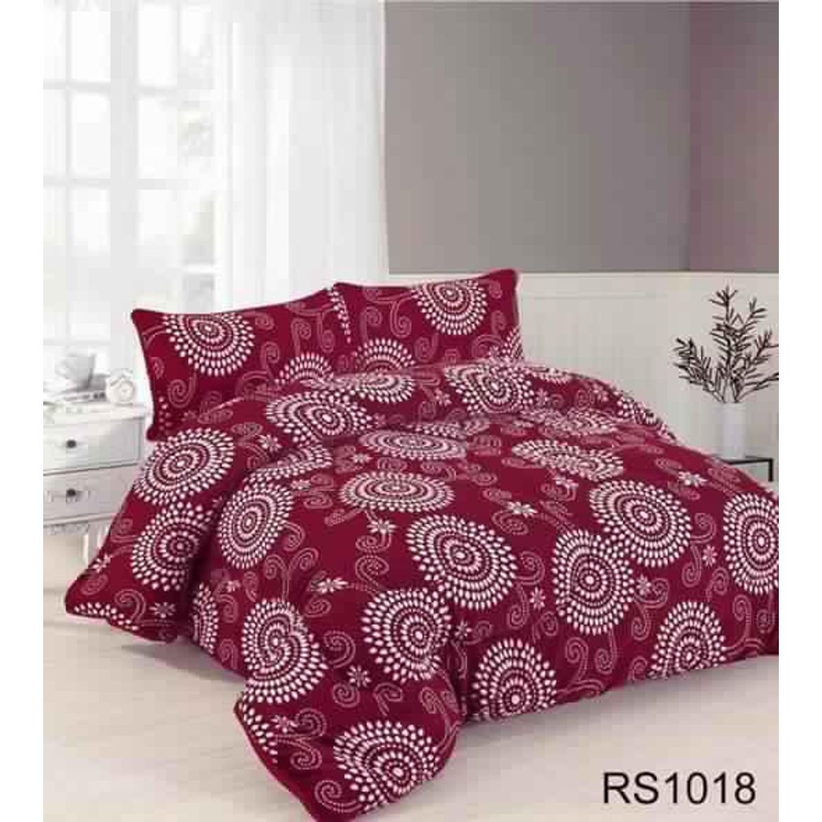 GENERICO - Plumon Sherpa Cobertor de invierno Plush y Chiporro 2 Plazas Burdeo