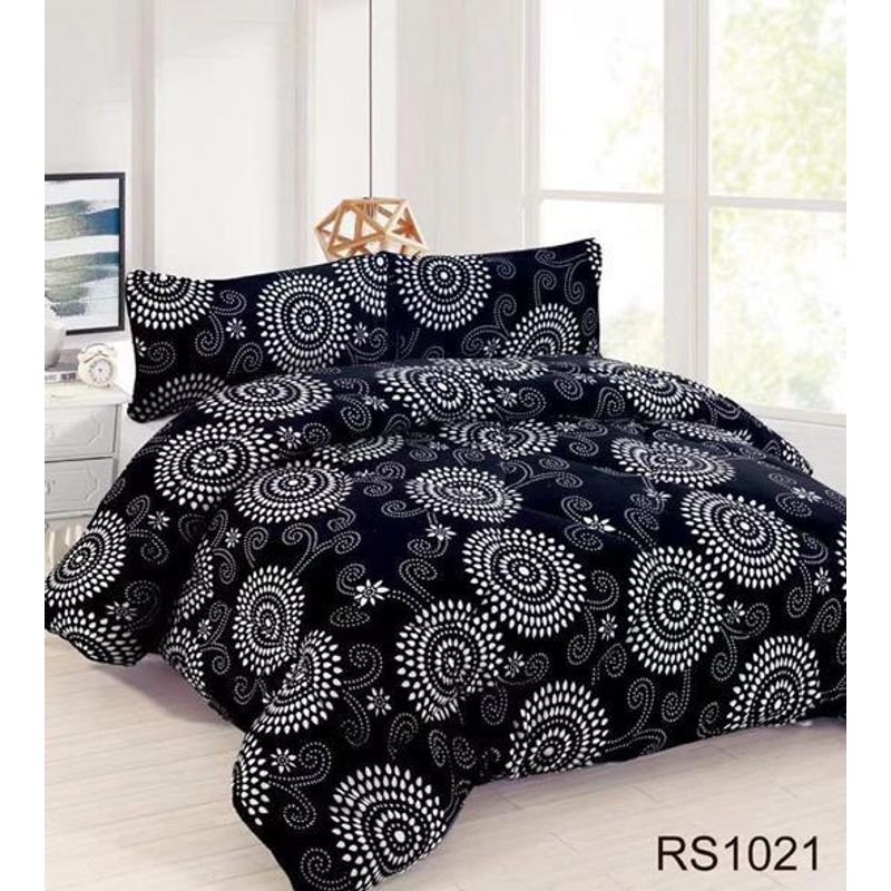 GENERICO - Plumon Cobertor de invierno Plush y Chiporro 2 Plazas - Negro Mandala