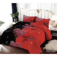 GENERICO - Plumon Cobertor de invierno Plush y Chiporro 2 Plazas - Negro y Rojo