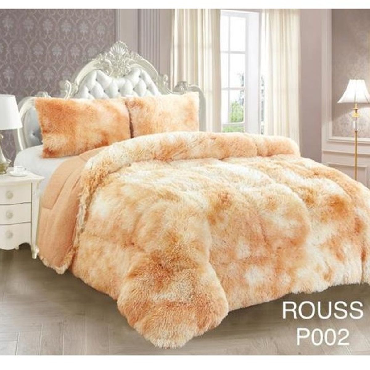 GENERICO - Cobertor de invierno Peludo con Chiporro 2 Plazas Crema Jaspeado