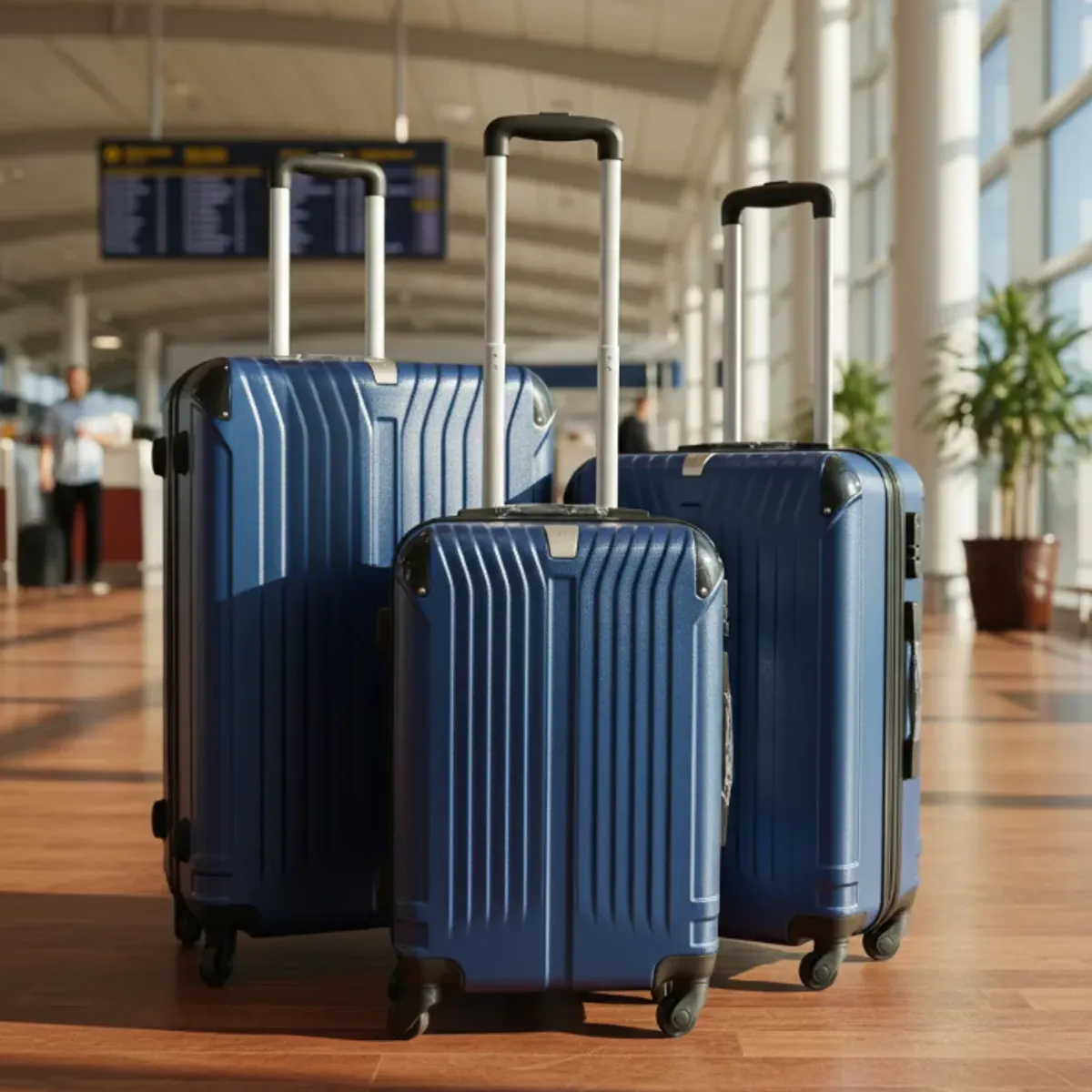 GENERICO - Set 3 Maletas Rigidas Ruedas 360 Azul Marino 28