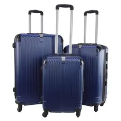 GENERICO - Set 3 Maletas Rigidas Ruedas 360- Azul Marino 28