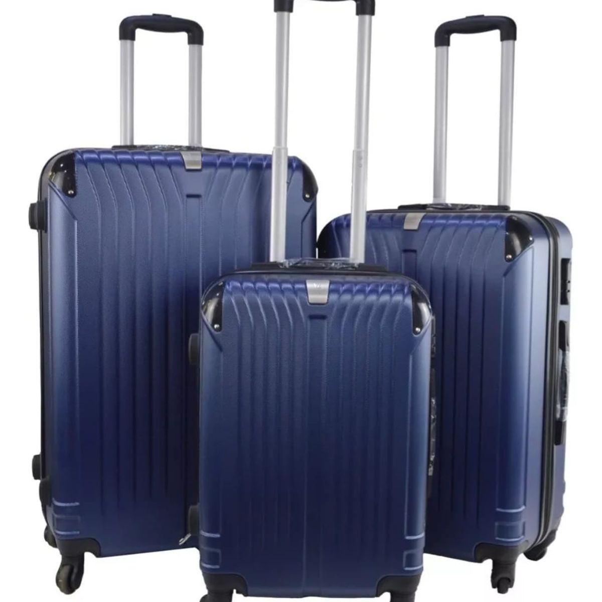 GENERICO - Set 3 Maletas Rigidas Ruedas 360 Azul Marino 28