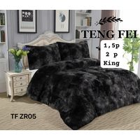 Cobertor de invierno Peludo con Chiporro 2 Plazas - Negro Jaspeado