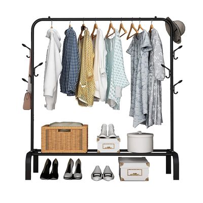 Imagen 2 del producto Perchero Organizador Colgante De Ropa Tubo 25mm Con Ganchos Negro