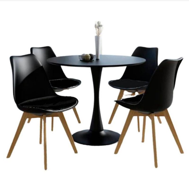GENERICO - Comedor Eames Tulip Vintage Circular NEGRO 100cm - T15