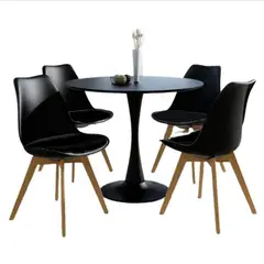 GENERICO - Comedor Eames Tulip Vintage Circular NEGRO 100cm - T15