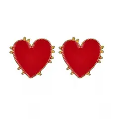 GENERICO - Aros esmaltado wild love Red