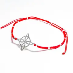 GENERICO - Pulsera roja Plata Nudo de Bruja