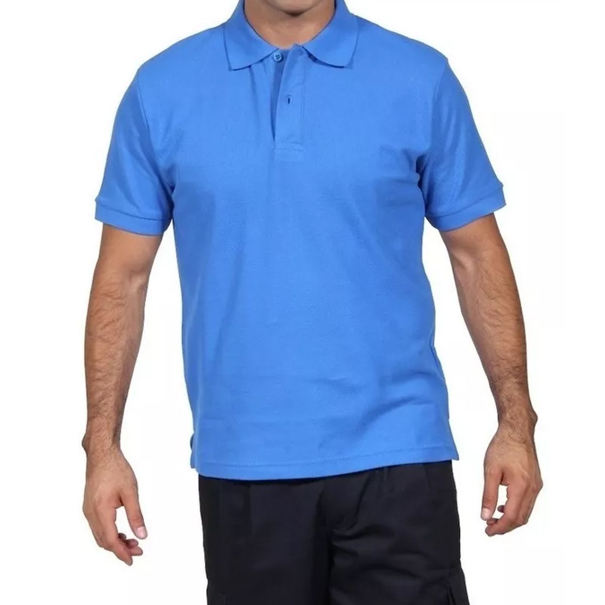 90 GRADOS - Polera Manga Corta Pique Azulina Para Hombre