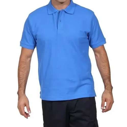 90 GRADOS - Polera Manga Corta Pique Azulina Para Hombre