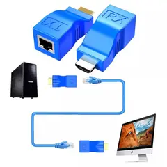 GENERICO - Extensor Hdmi A Ethernet Rj45 Cat5-e/6, 1080p, Hasta 98.4 Ft