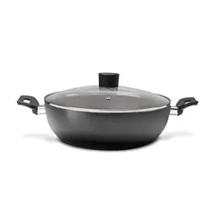 BRINOX - Wok Con Tapa y Manijas 28cm 4.1L Ebony Negro