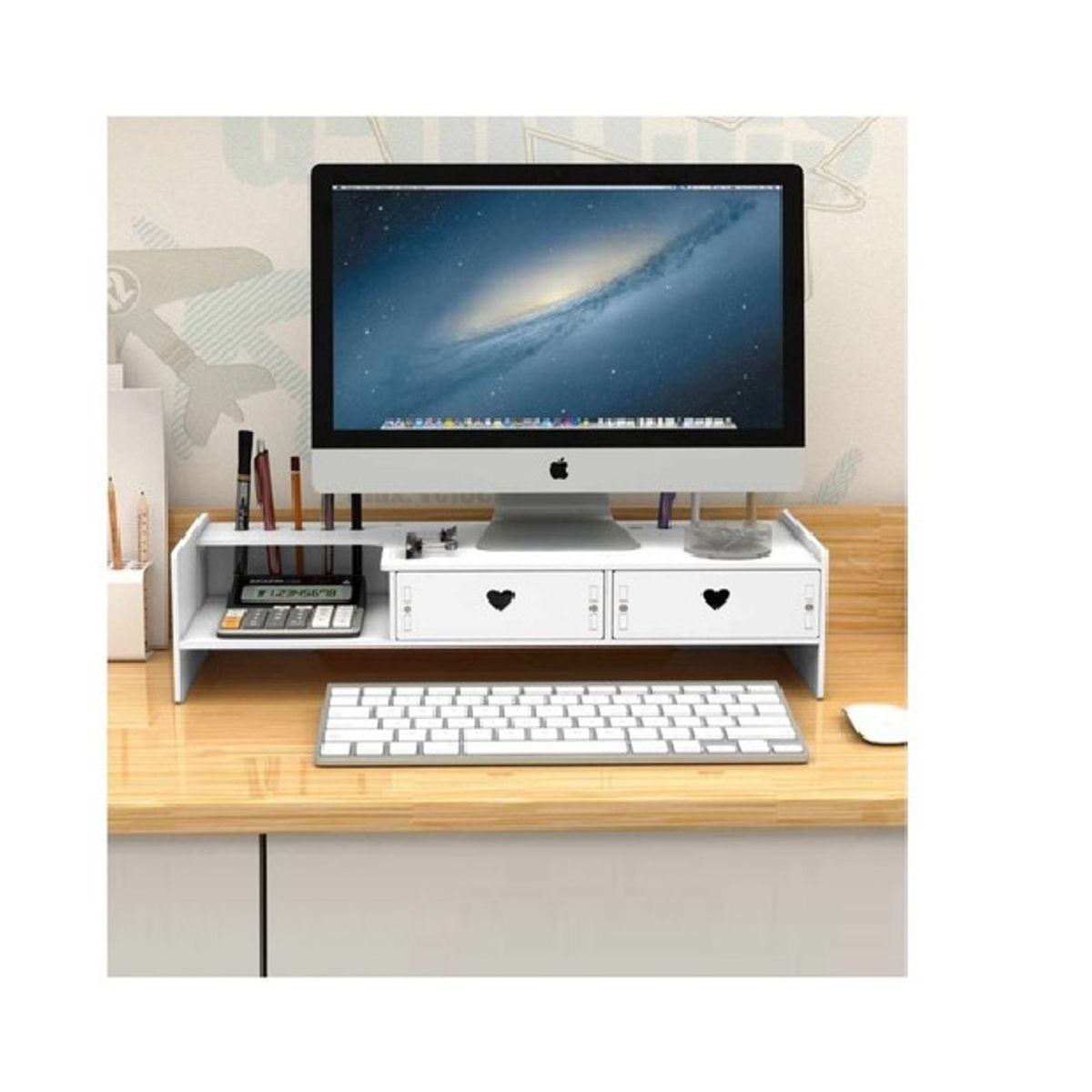 GENERICO - Elevador De Monitor Organizador Armable Madera Oficina