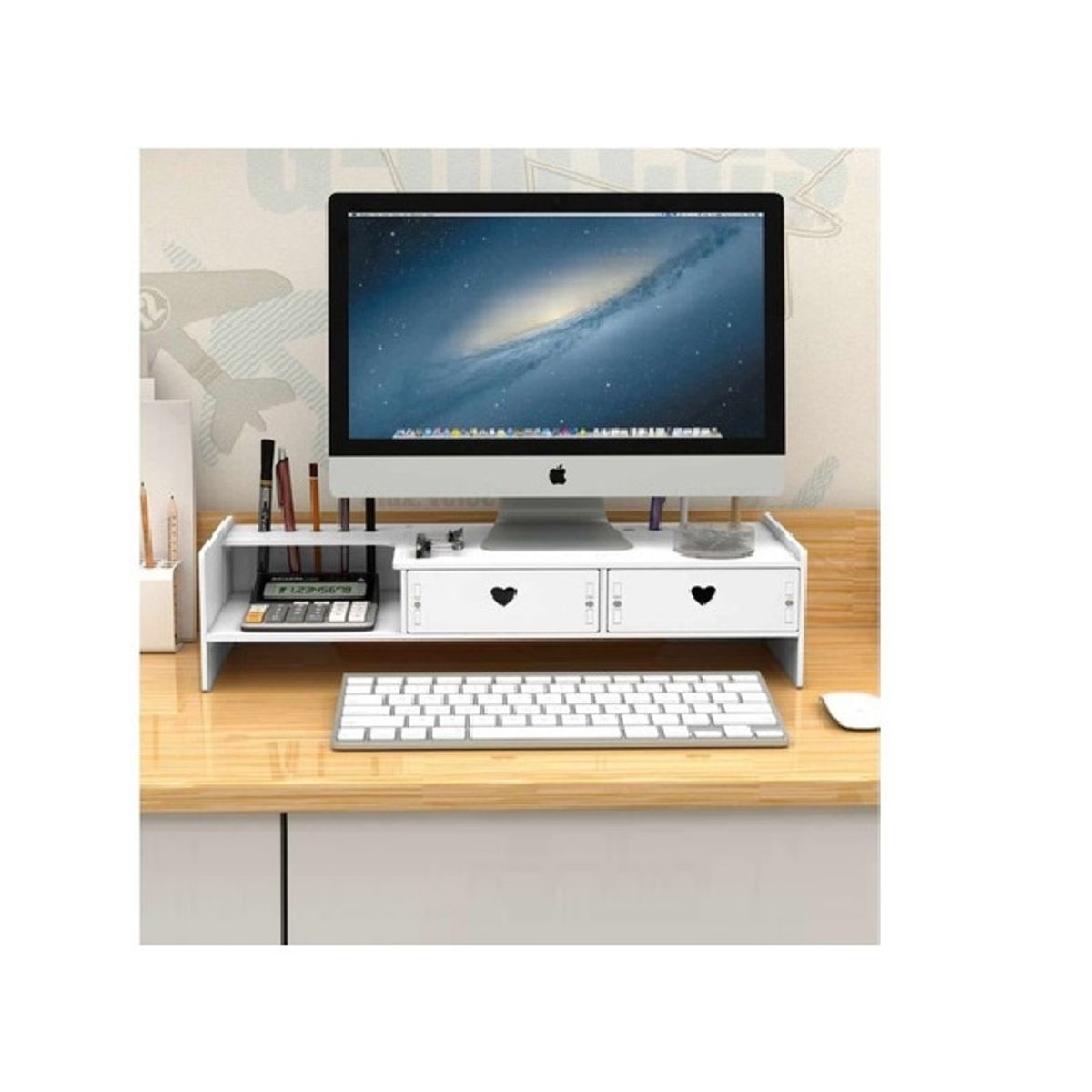 GENERICO - Elevador De Monitor Organizador Armable Madera Oficina