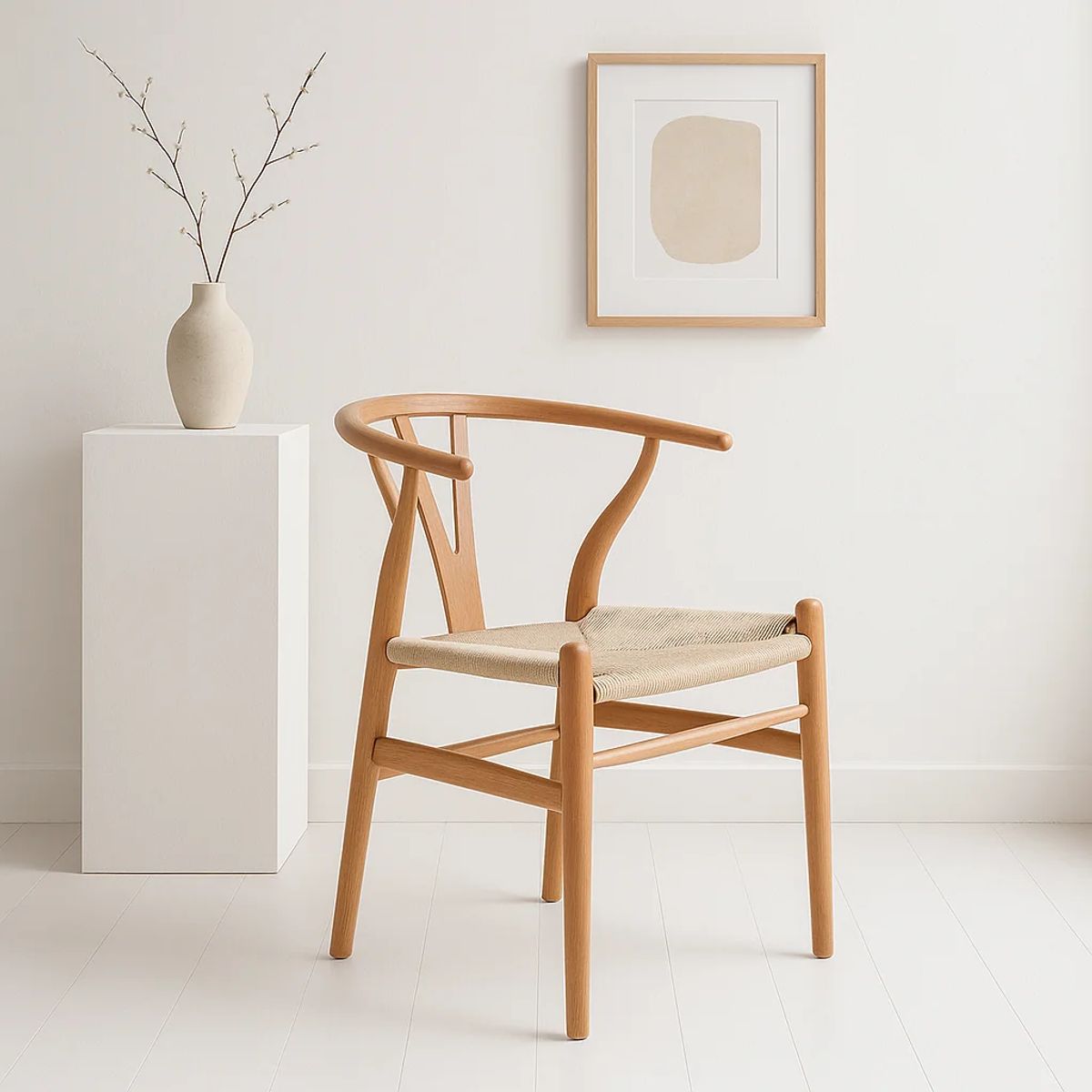 KLIK - Silla Wishbone Madera y Hilo de cuerda - Natural KLIK