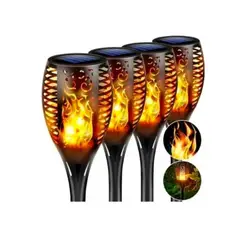 GENERICO - 4x Luz Solar Estaca Estilo Antorcha Para Jardín Al Aire Libre