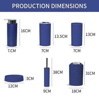 Imagen 2 del producto Set Juego De Baño 6 Piezas Accesorios Elegante Azul