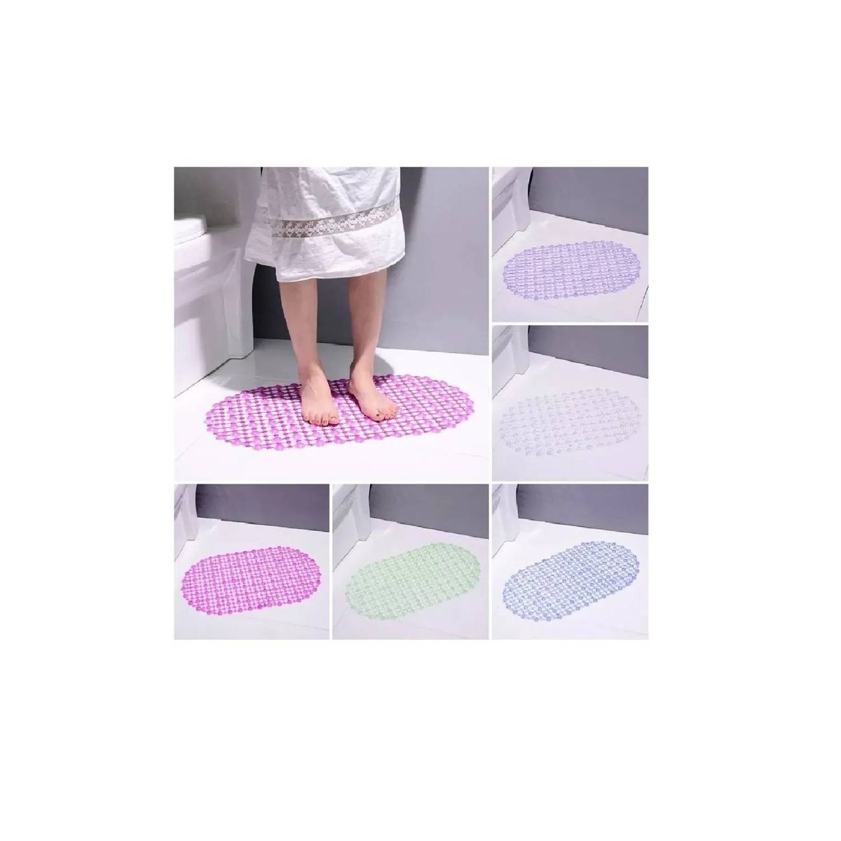 GENERICO - Alfombra Antideslizante Goma Piso De Ducha Tina Baño Rosa