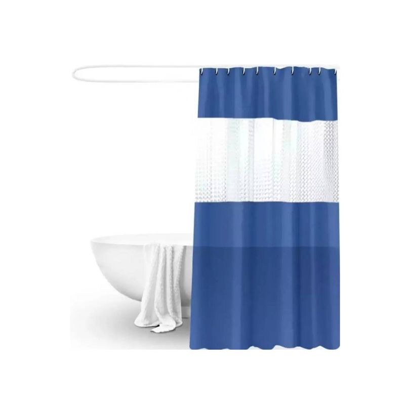 GENERICO - Cortina Ducha Baño 180x200 Decoración Azul
