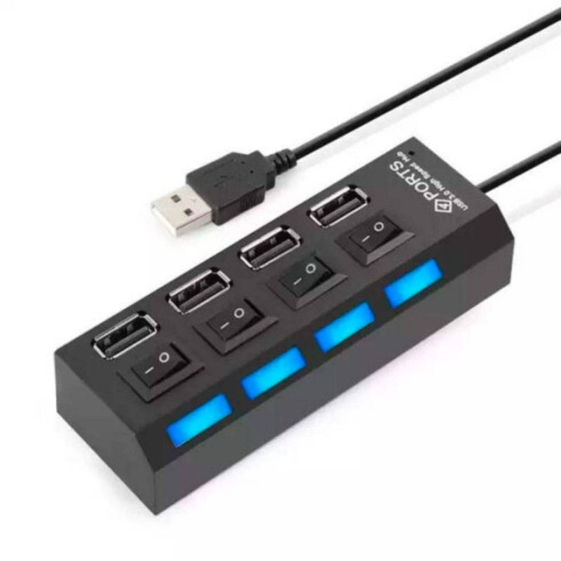 GENERICO - Hub 4 puertos multi usb 2.0 indicador luz