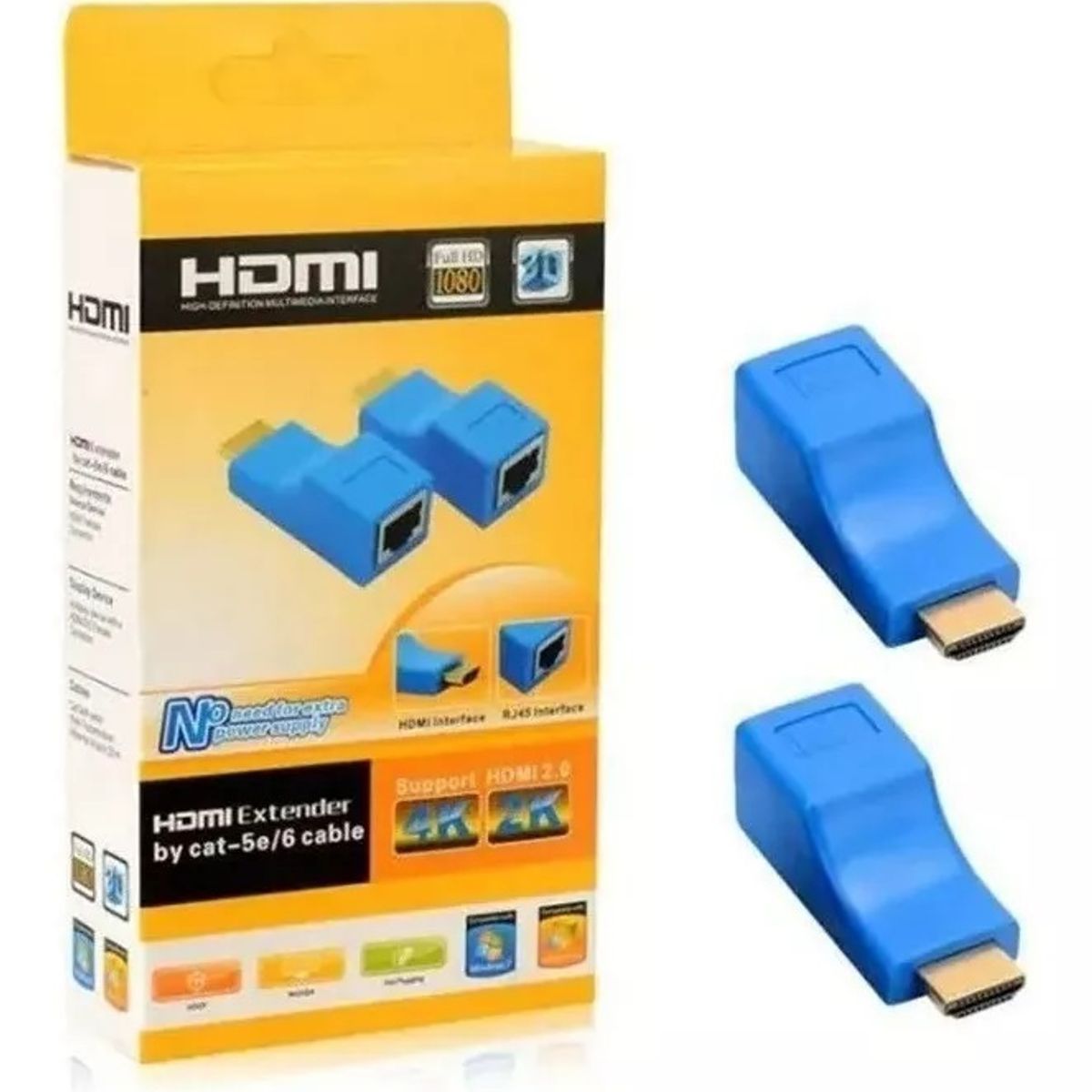 GENERICO - Adaptador Extensor Hdmi 30m Sobre Cat 5e6 Utp Red Rj45