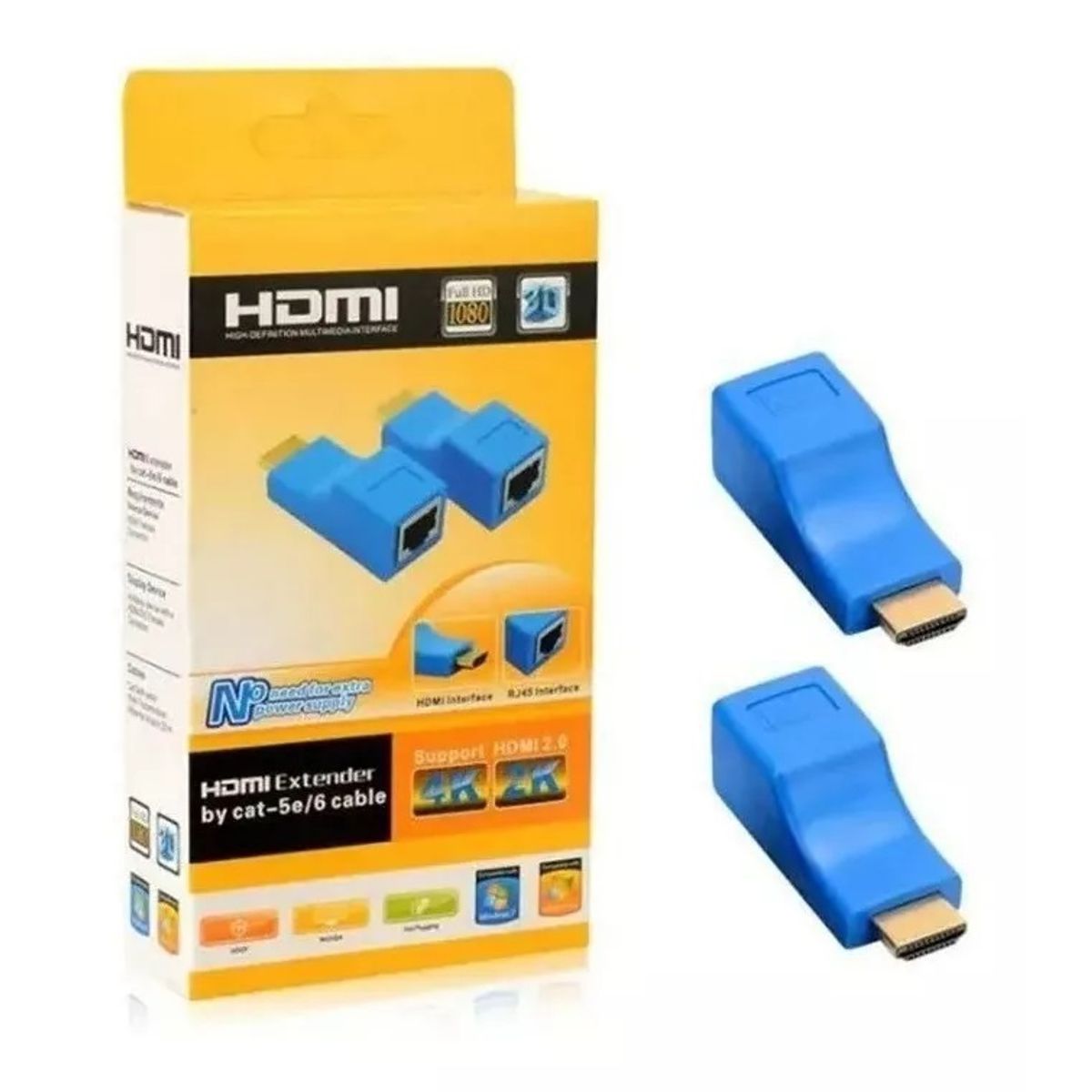 GENERICO - Adaptador Extensor Hdmi 30m Sobre Cat 5e6 Utp Red Rj45