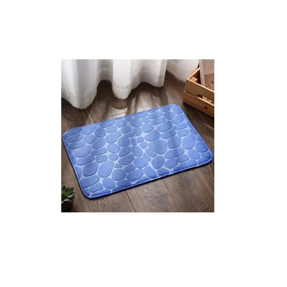 GENERICO - Alfombra De Baño Absorbente Suave Baño Piedras Azul