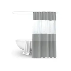 GENERICO - Cortina Ducha Baño 180x200 Decoración Gris