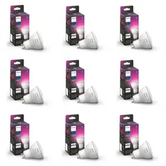 PHILIPS HUE - Pack 9 Ampolletas GU10 350Lm White&Color Ambience Zigbee
