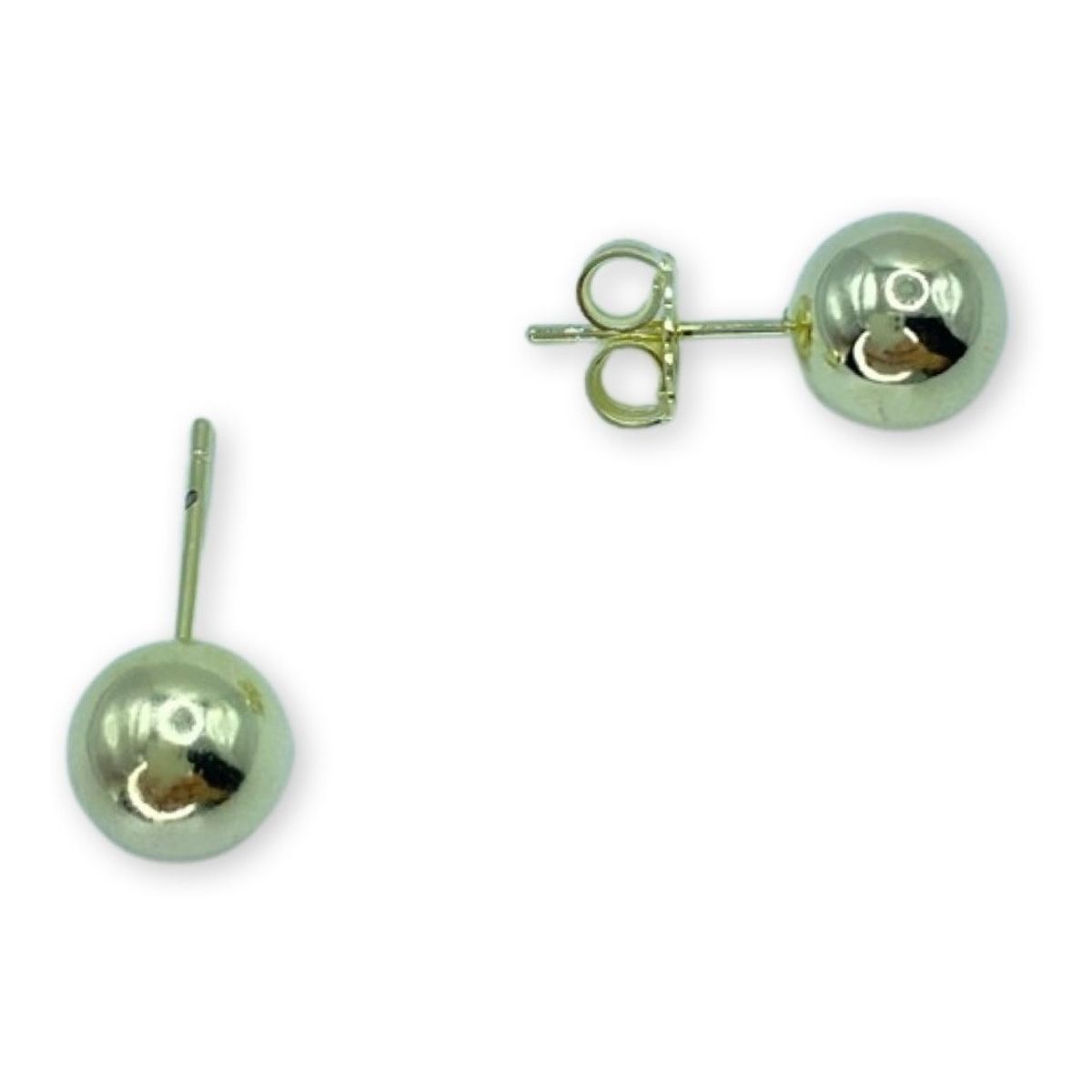 GENERICO - Aros Bolita Pelotita Esfera 10 Mm Enchapado En Oro Mas Caja