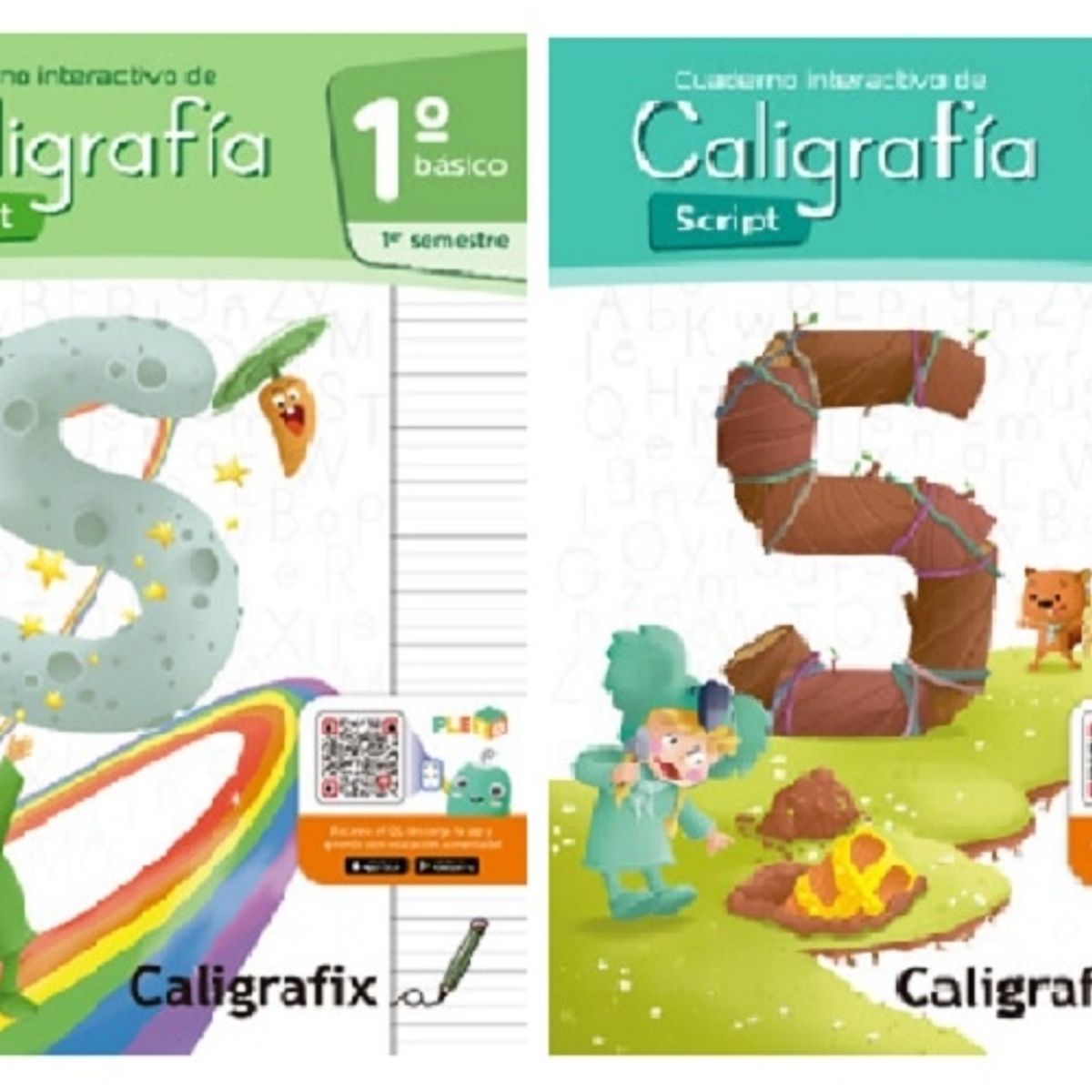 CALIGRAFIX - Pack Caligrafix 1 Basico Script 1 y 2 Semestre, Edicion Actualizada