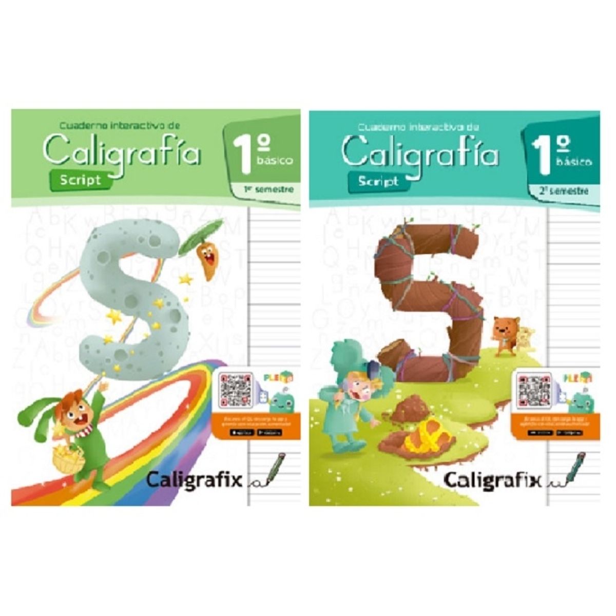 CALIGRAFIX - Pack Caligrafix 1 Basico Script 1 y 2 Semestre, Edicion Actualizada
