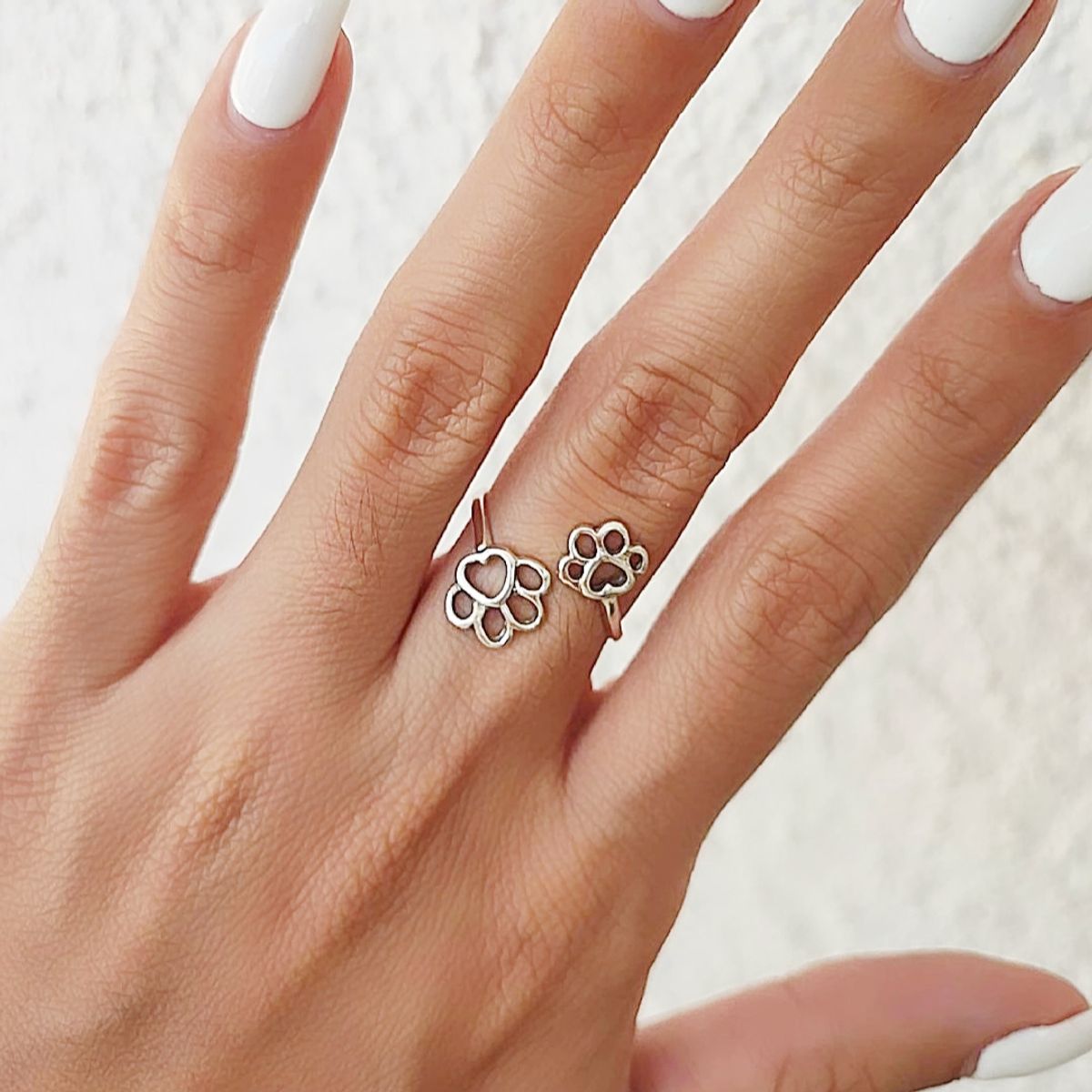 COGGIOLA - Anillo Huellas Perro  Plata Fina 925