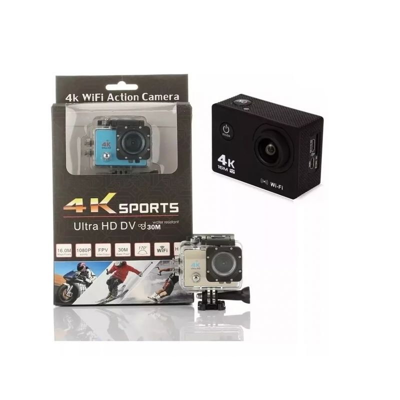 GENERICO - Camara Deportiva Sport 4k Ultra Hd Wifi Hdmi Sumergible 30mt