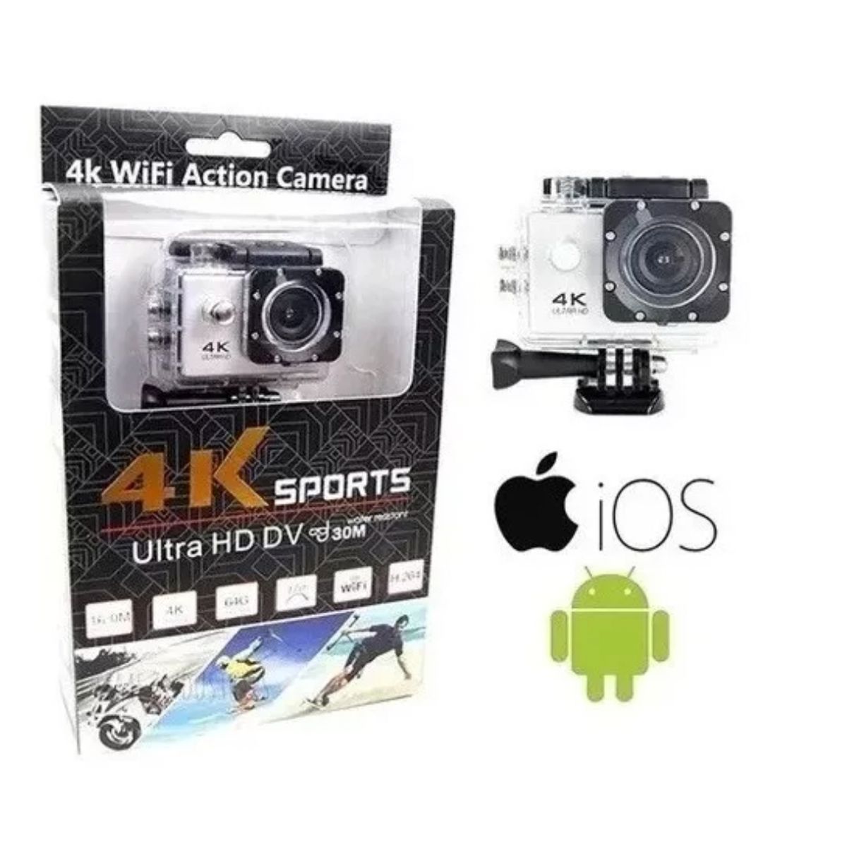 GENERICO - Camara Deportiva Sport 4k Ultra Hd Wifi Hdmi Sumergible 30mt