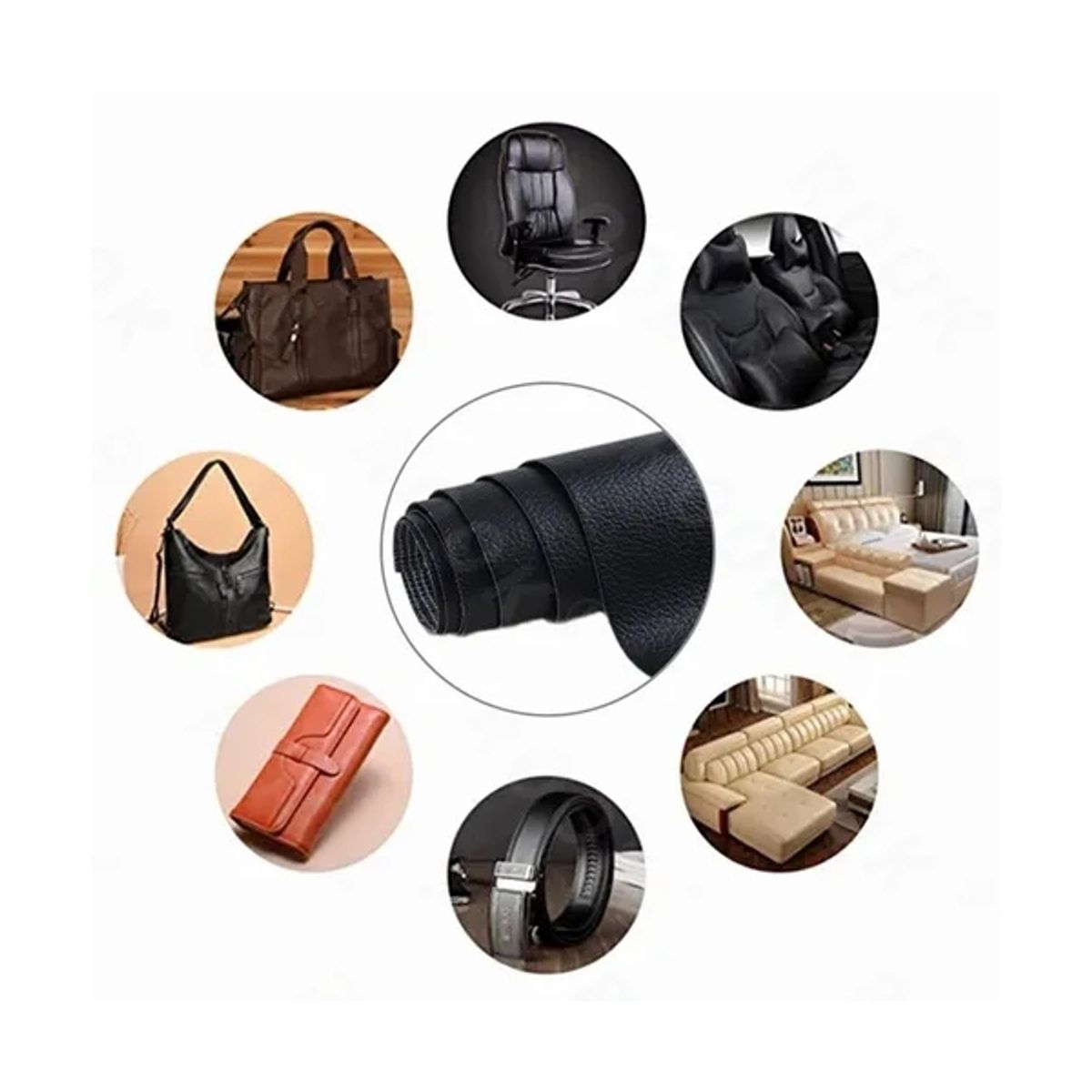 GENERICO - Parche Adhesivo Cuero Impermeable 30x20 Blanco Marfil Sofás Reparación