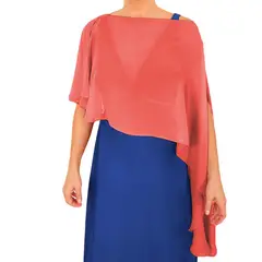 MARIA PASKARO - Tapado Capa Multiforma Catania Coral Gasa - Coral