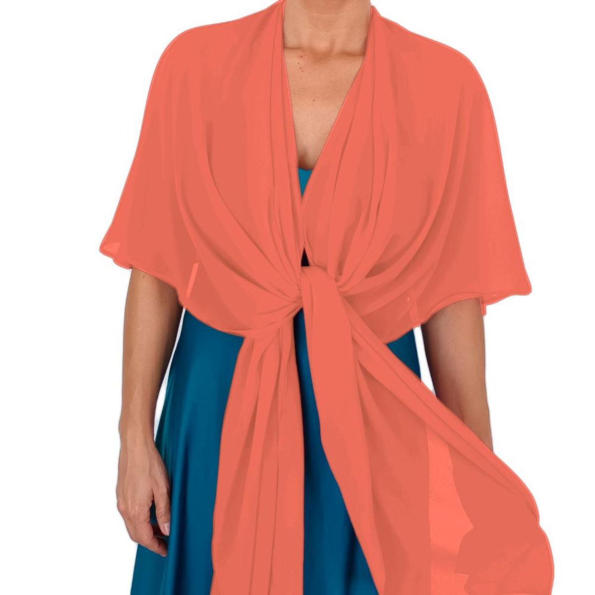 MARIA PASKARO - Tapado Capa Multiforma Catania Coral Gasa Maria Paskaro - Coral