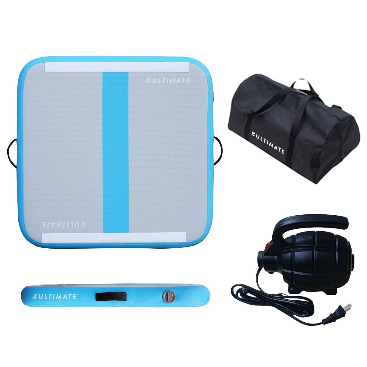 ULTIMATE FITNESS - AIRTRACK 1 METRO - COLCHONETA INFLABLE GIMNASIA - CELESTE