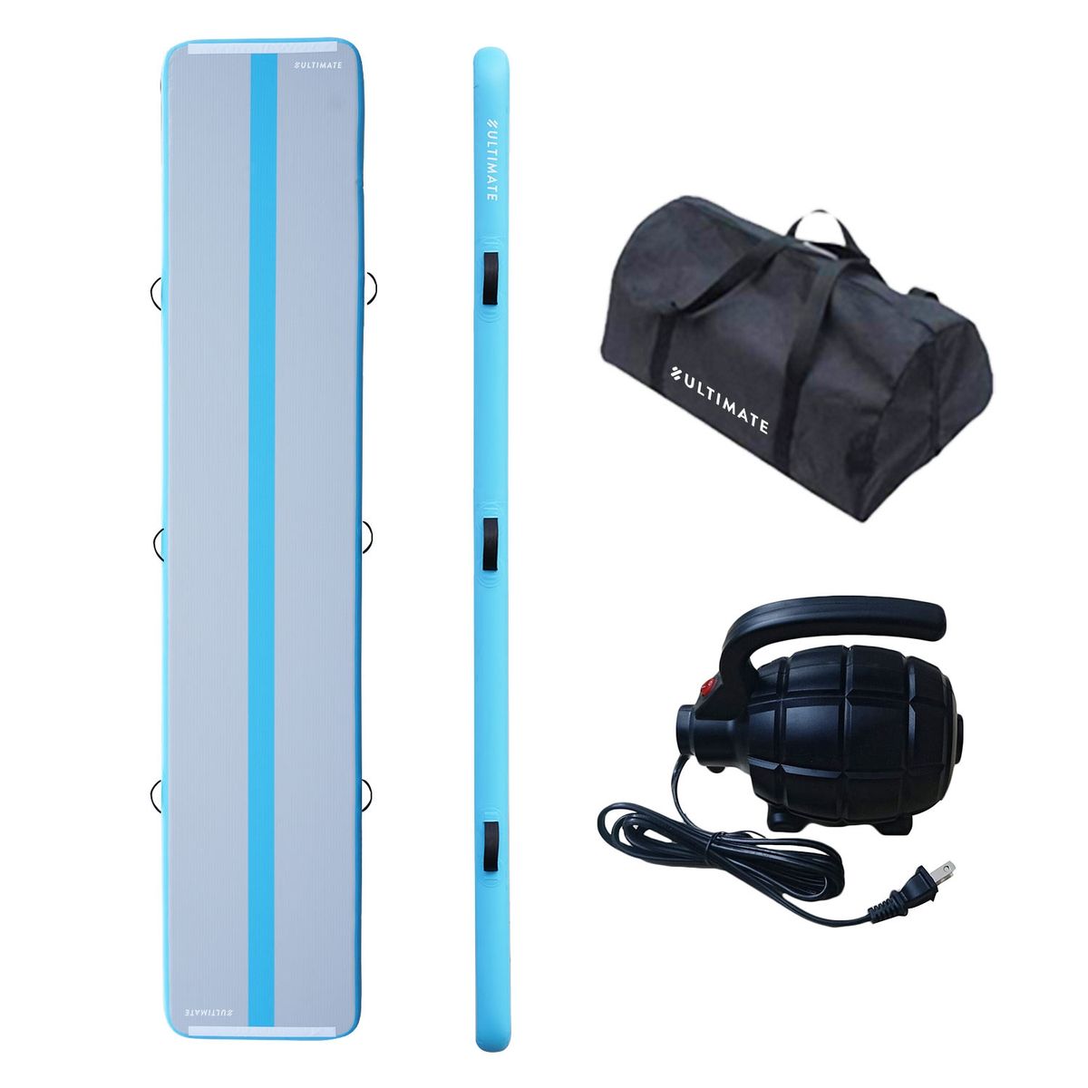 ULTIMATE FITNESS - AIRTRACK 5 METROS - COLCHONETA INFLABLE GIMNASIA - CELESTE