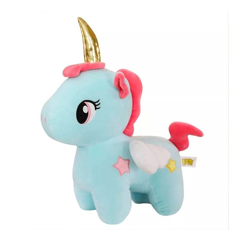 GENERICO - Unicornio Pony De Peluche Kawaii - Azul - Super Suave