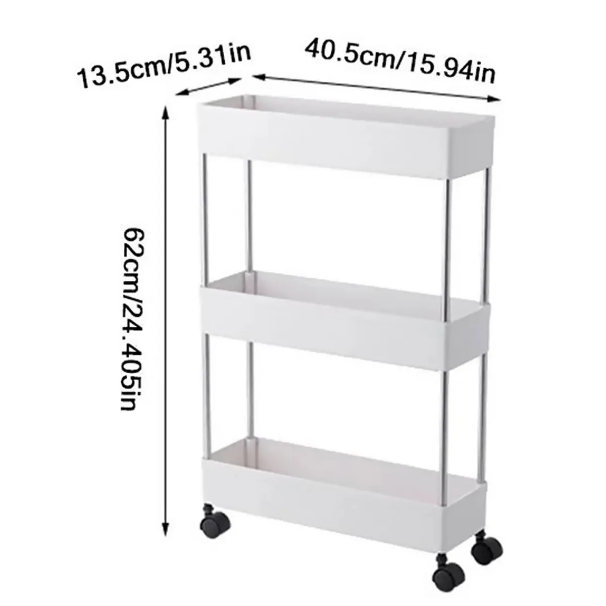 DE TODO Y MAS - Carro Organizador 3 Niveles Con Ruedas DETODOYMAS