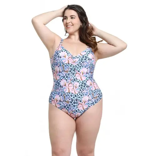 SAMIA - Traje de baño enterito con cheeky celeste - Multicolor